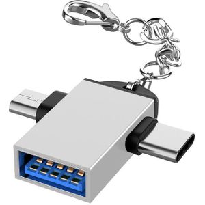 Android Type-C 2 In 1 Otg Micro Usb Host Power T Splitter Usb 3.1 Adapter