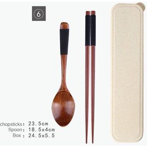 Draagbare Houten Servies Bestek Sets Met Nuttig Lepel En Eetstokjes Reizen Outdoor Draagbare Bestek Servies Pak