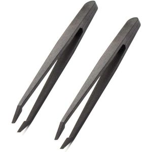 Junejour 5Pcs Precisie Pincet Anti-Statische Zwarte Carbon Pincet Tool Pincet Kit Voor Ambachtelijke Sieraden