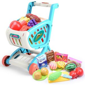 Kinderen Simulatie Winkelwagentje Trolley Speelgoed Snijden Groenten En Fruit Supermarkt Winkelen Plastic Speelhuis Speelgoed Set