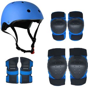 Beschermende Gear Set 7 In 1 Knie Elleboog Pads Pols Guards Helm Multi Sport Veiligheid Bescherming Pads Kid Tieners Schaatsen fietsen