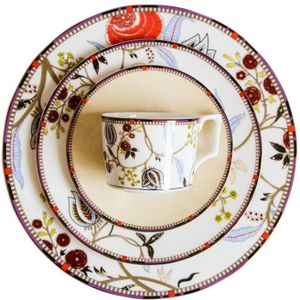 Aankomst Bone China Bord Set Keramische Kop En Schotel Retro Servies Steak Gerechten Koffie Thee Cup Dessert Trays 1pcs