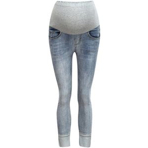 Populaire Stijl Mode Zwangere Vrouw Solid Jeans Moederschap Broek Broek Verpleging Prop Buik Legging
