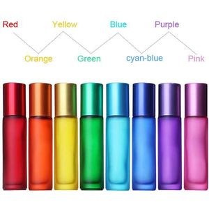 8 Kleuren Lipgloss Essentiële Olie Parfumflesje Roller Bal Dikke Glas Roll Op Duurzaam Voor Reizen Cosmetische Container