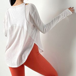 Peatacle Sport Blouse Vrouwen Losse Lange Mouw Fitness T-shirt Running Ademend Yoga Kleding Top