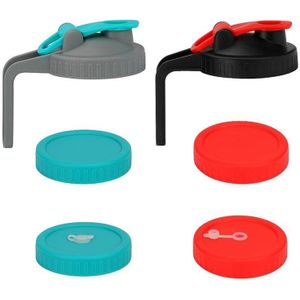 Brede Mond Mason Pot Deksels, deksels Voor Mason Jars Lekvrije Afdichting En Flip Cap Met Stro Gat Of Handvat Voor Voedsel Opslag