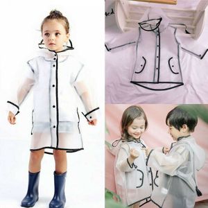 EVA Waterproof Rain Poncho Children Raincoat Jacket Protective Covers Hooded Transparent Baby Boys Rainwear Poncho Rain Gear