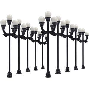 LNH37 10 stks Modelspoor Lantaarnpaal lampen Street Lights HO OO TT Schaal LEDs Drie hoofden Lamp