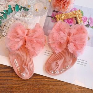 Producten Herfst En Winter Kinderen Sokken Ins Koreaanse Versie Van De Grote Boog Meisje Tube Sokken Baby Gebreide katoenen Sokken