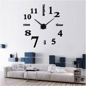 Grote Spiegel Wandklokken Modern Home Decor Relogio De Parede Horloges Muurstickers