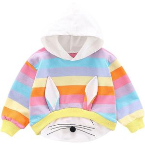 Pasgeboren Baby Baby Meisjes Jongens Ranibow 3D Rabbite Oor Print Hooded Trui Baby Meisjes Herfst Mode Kleurrijke Sweatshirt