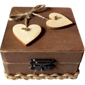 Houten Ring Box Voor Bruiloft Ringen En Paar Sieraden Gegraveerd Mr & Mrs Ringkussen Doos Voor Weergave Of Persoonlijke organizer