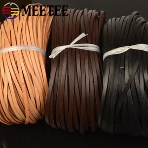 10Meter Meetee 3Mm 5Mm Natuurlijke Lederen Touw Draad Platte Koord Armband Sieraden Bevindingen Geweven Touwen Ketting Diy crafs Materiaal
