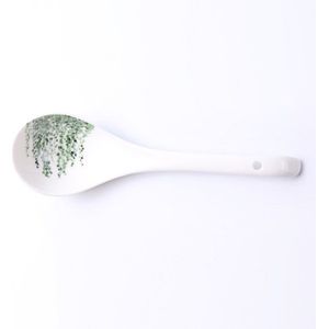 Creatieve Keramische Lepel Groene Plant Lepel Huishoudelijke Lepel Grote Handvat Pot Soep Lepel Keuken Servies