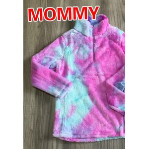 Girlymax Fall/Winter Outfits Baby Meisjes Mama Volwassen Jas Stropdas Geverfd Koe Fleece Katoenen Kleding Kinderen Top Katoen Boutique rits