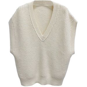 Herfst Winter Vrouwen Truien Pullovers Mouwloos Vest Wit Breien Vintage Oversize Wilde Vrouwen Truien Tops