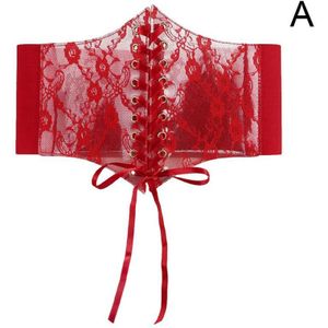 Women&#39;s Wide Lace Waist Corset Belt Elastic Adjustable Waistband Slimming Belts Waist Seal Dress Top Decorative Girdle
