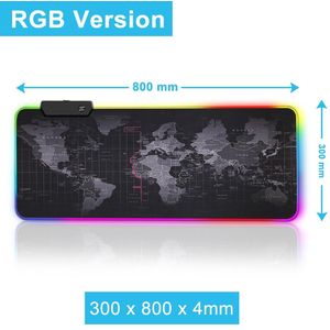 Gaming Muismat Rgb Grote Muismat Gamer Grote Muis Mat Computer Mousepad Led Backlight Xxl Oppervlak Mause Pad Toetsenbord bureau Mat