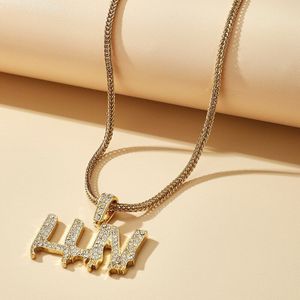 Brling Mode Ins Vintage Ketting Hanger Choker Eenvoudige Crystal Letters Geometrische Ketting Voor Vrouwen Meisjes Party
