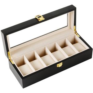 2-12 Slots Houten Horloge Opbergdoos Polshorloge Mannen Opbergdoos Klok/Horloge Vitrine Handige Horloge sieraden Organisator