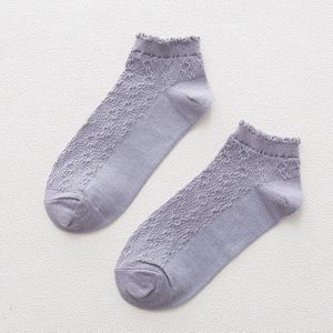 Effen Kleur Wit Zwart Beige Korte Sokken Voor Vrouwen Meisjes Lolita Kawaii Leuke Enkelsokken Harajuku Zomer Mesh Dunne Stroken sokken