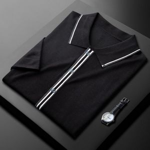 Premium Luxe Zomer Polo Shirt Mannen Gebreide Korte Mouwen Slim Fit Koreaanse Half Mouwen Casual Zaken T-shirt