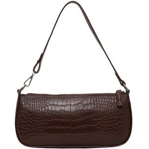 Vintage Kleine Schoudertassen voor Vrouwen Krokodil Lederen Baguette Bag Mini Black Womens Handtassen Portemonnee Koppeling