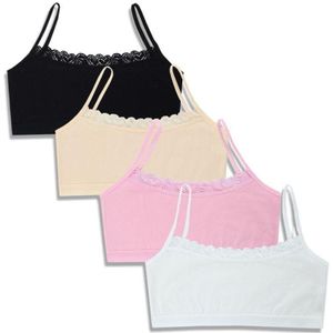 4 Stks/partij Kant Katoen Jonge Meisjes Training Beha Kinderen Bras Kids Vest Tieners Tiener Ondergoed