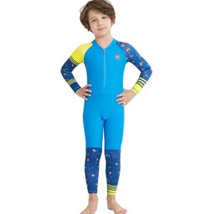 Badpak Kids Dive Skin Volledige Wetsuit Voor Meisjes Jongens Meisjes Een Stuk Lange Mouwen Surfen Pak Zon Uv-bescherming UPF50 + Bad Pak