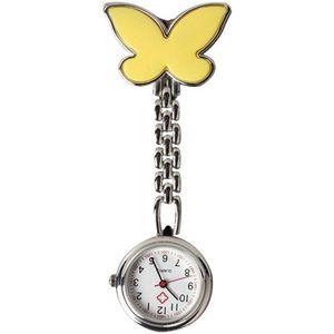 Mode Vlinder Verpleegkundige Tafel Zakhorloge Met Clip Broche Chain Quartz Horloges Xin