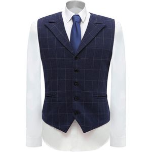 Mannen Business Vest Boutique Wol Plaid Slim Fit Single-Breasted Katoenen Pak Vest Vest Voor Bruiloft Formele Vest bruidsjonkers