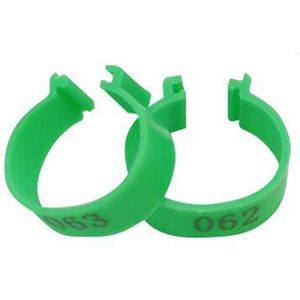 20mm Kip Digitale Clip Ring Plastic Identificatie Ring GEEN. 1-100 Gevogelte Voet Ring Kippenhok Voeden levert 100 Stuks