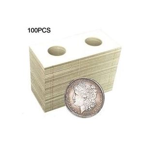 100Pcs Dia. 40Mm Karton Munthouders Opslag Clip Case Papieren Zakken Flip Papier Boards 1 Oz Coin Collection Houder Levert Flip