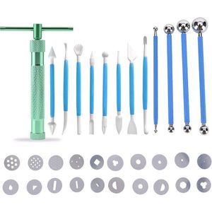 33Pcs Clay Fondant Extruder Taart Decoreren Leveringen Suiker Modeling Tool, Suikerpasta Extruder, Extrusie Discs