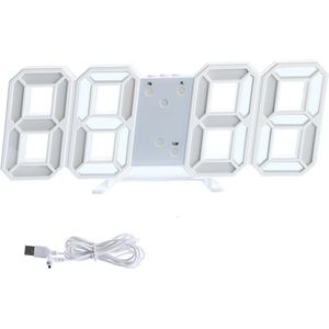 8 vormige 3D Digitale Tafel Klok Wandklok LED Nachtlampje Datum Tijd Celsius Display Alarm USB Snooze Home Decoratie Woonkamer