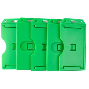 5 Pack Hard Plastic Badge Houder Verticale-Side Load 2 Card Protector Meerdere Visitekaartje Id Badge Houders Zware duty Stijve