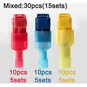 Draad Connector 30Pcs T-Tap Self-Strippen Snel Splice Elektrische Klemmen Mannelijke Vrouwelijke Snelle Sluit Kabel Intrekbare gewrichten