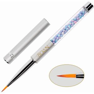 Bqan Zilveren Staaf Kleur Kralen Nail Brush Uv Gel Liner Schilderij Pen Acryl Tekening Borstel Gradiënt Nail Art Manicure Gereedschap