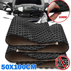 3 Stuks 50*100Cm 20Mm Auto Sound Deadener Mat Geluidsisolerende Motorkap Isolatie Deadening Hood Motor warmte Schuim Katoen Sticker