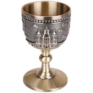 Klassieke Metalen Wijn Cup Handgemaakte Kleine Beker Huishoudelijke Koperen Wijn Glas Carving Patroon Cnim