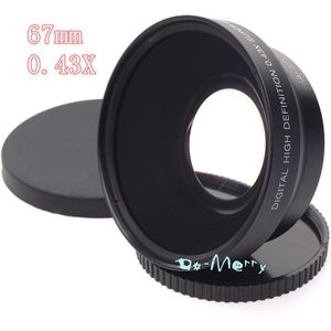 Universele 67 Mm 0.43x 0.45X Altura Groothoek + Macro Lens Lente Voor Canon Rebel T3 T3i T2 T2i T1 18-135 Mm