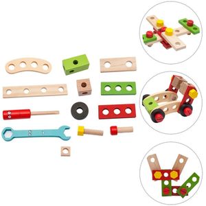 1 Set Houten Speelgoed Simulatie Houten Repareren Kit Speelbal Tool Kast Speelgoed Repareren Kit Speelgoed Voor Kinderen