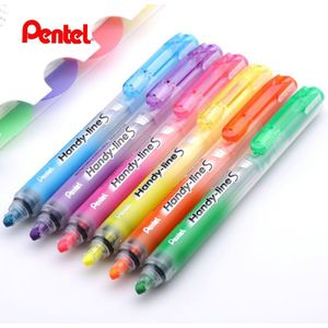 Pentel Handige Lijn S Highligter Marker Intrekbare Hervulbare Blauw/Violet/Oranje/Geel/Roze/Groen SXS15