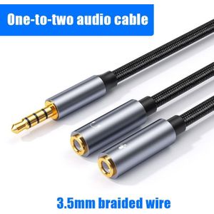 Headset en Microfoon Splitter Kabel voor PC - 3.5mm Jack Hoofdtelefoon Audio Adapter Converter - Vrouwelijk naar 2 Dual Mannelijk voor Computer - Y Splitter
