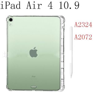 Transparante Tpu Soft Shell Voor Ipad Air 4 10.9 Case Terug Siliconen Tablet Cover Met Pen Slot Voor Apple ipad A2324 A2072