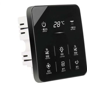 6 In 1 Engels menu Multifunctionele Smart Touch Yuba Schakelaar Socket 6 Gang Badkamer Universele Waterdichte Smart Touch Screen 86 * 86mm