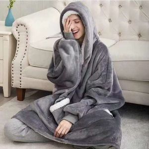 Lui Trui Tv Deken, Outdoor Koude-Proof En Warm Nachtjapon, Paar Home Service, hooded Fleece, Warm Night Gown