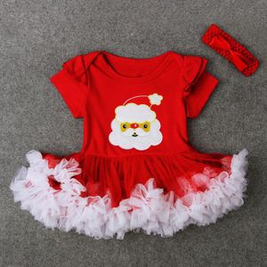 Gloednieuwe Kerst Baby Meisjes Hoofdband Party Tutu Outfit Kostuum Xmas Mooie 2 Stuks Xmas Kerstman Kleding