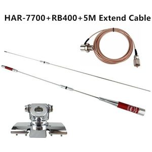 HAR-7700 Dual Band Uhf/Vhf 145/435Mhz 150W Antenne + Nagoya RB-400 Antenne Clip Mount (zilver) + 5M Breiden Kabel