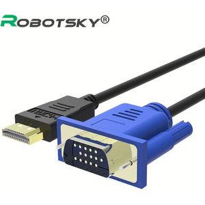 Hdmi Naar Vga Kabel 1.8M 6ft 3M 10ft 5M 16ft Male Naar Male Video Adapter Data cabo Voor Hd Speler Naar Hdtv Projector Kabels